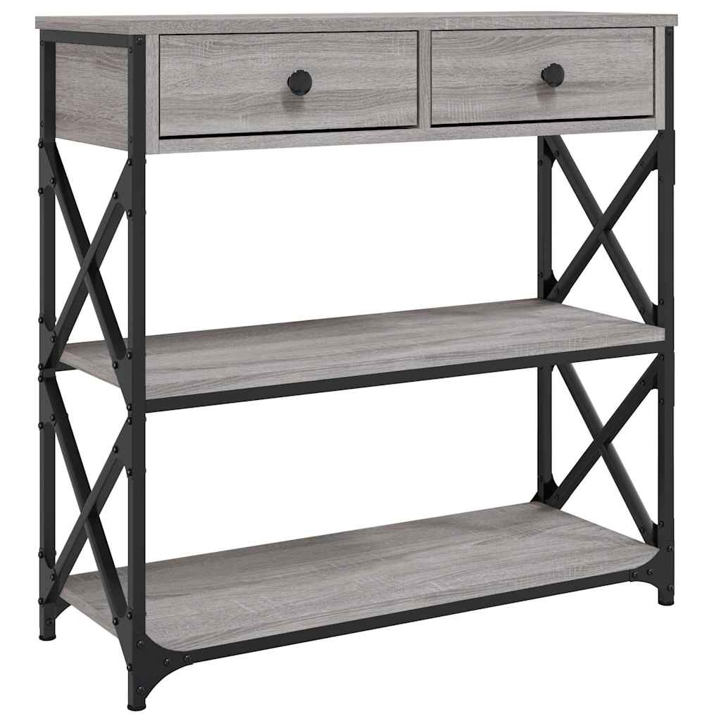 konsolbord 75x28x75 cm konstrueret træ grå sonoma-eg