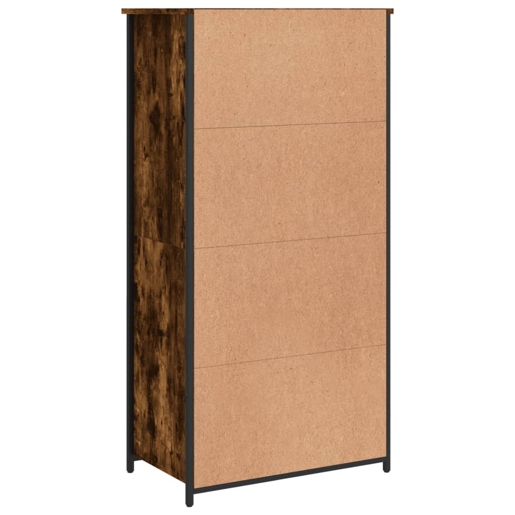 højskab 62x36x121,5 cm konstrueret træ røget egetræsfarve