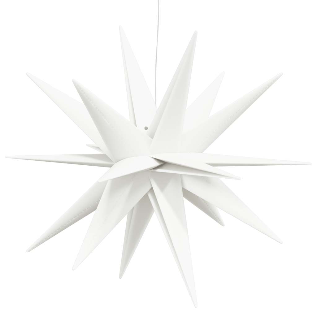 juledekoration med LED-lys foldbar 57 cm hvid