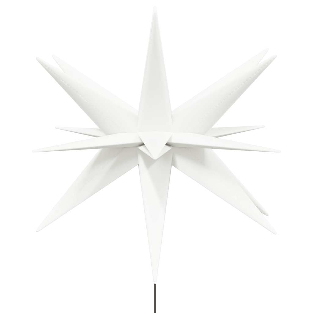 juledekoration med LED-lys og jordspyd foldbar 57 cm hvid