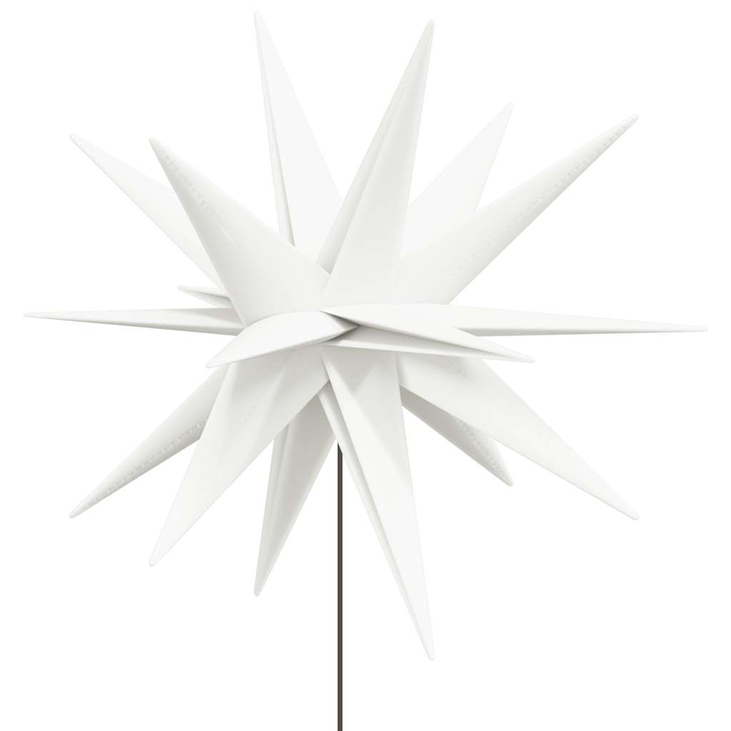 juledekoration med LED-lys og jordspyd foldbar 57 cm hvid