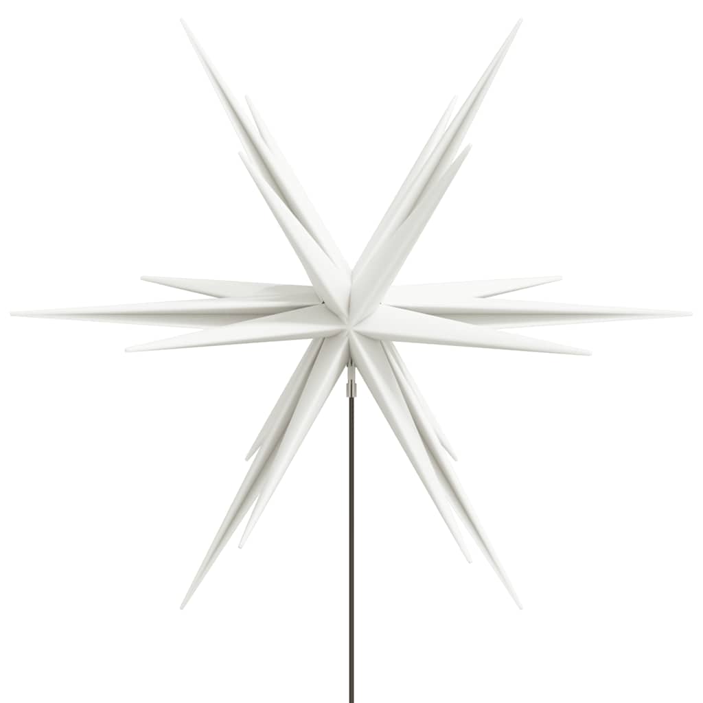 juledekoration med LED-lys og jordspyd foldbar 57 cm hvid