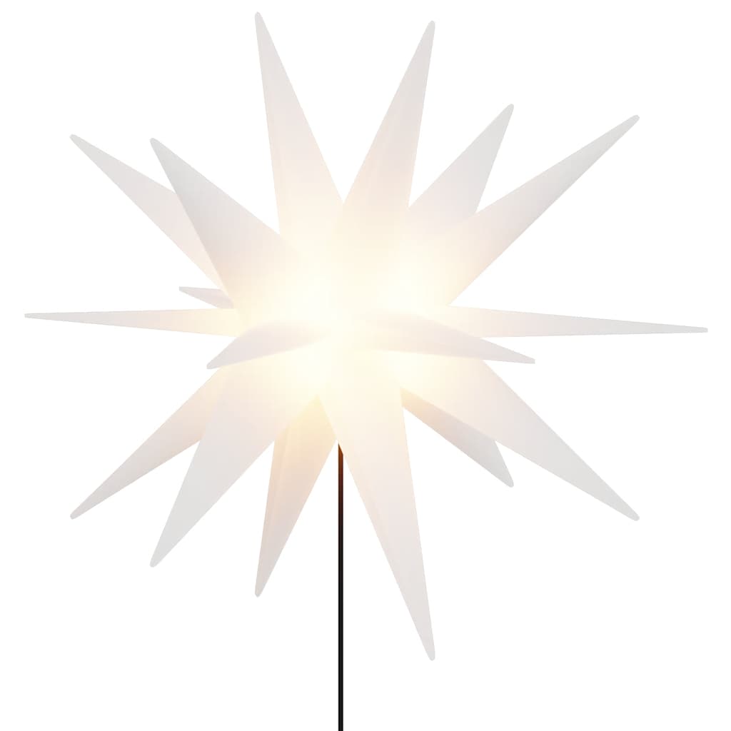 juledekoration m. LED-lys og jordspyd 3 stk. 35 cm foldbar hvid