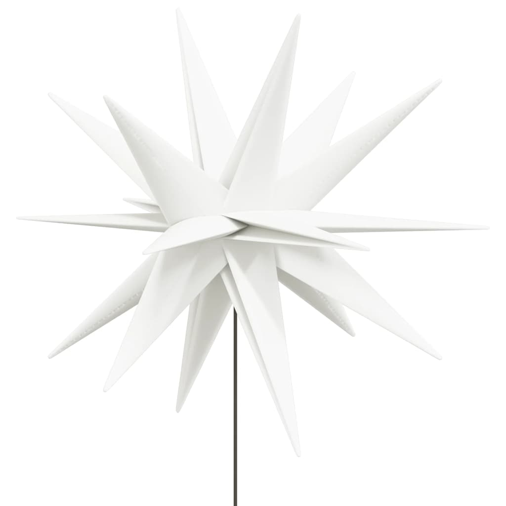 juledekoration m. LED-lys og jordspyd 3 stk. 35 cm foldbar hvid