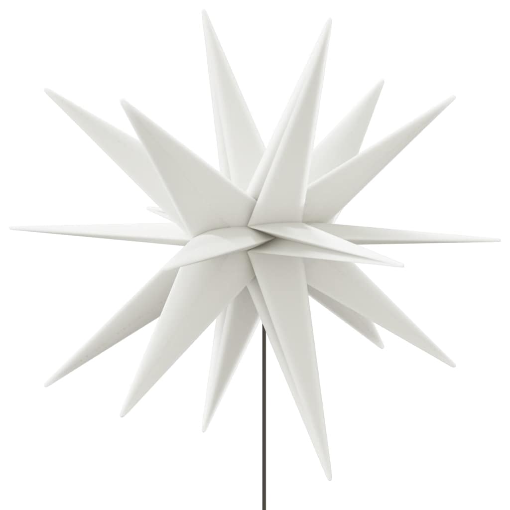 juledekoration m. LED-lys og jordspyd 3 stk. 35 cm foldbar hvid