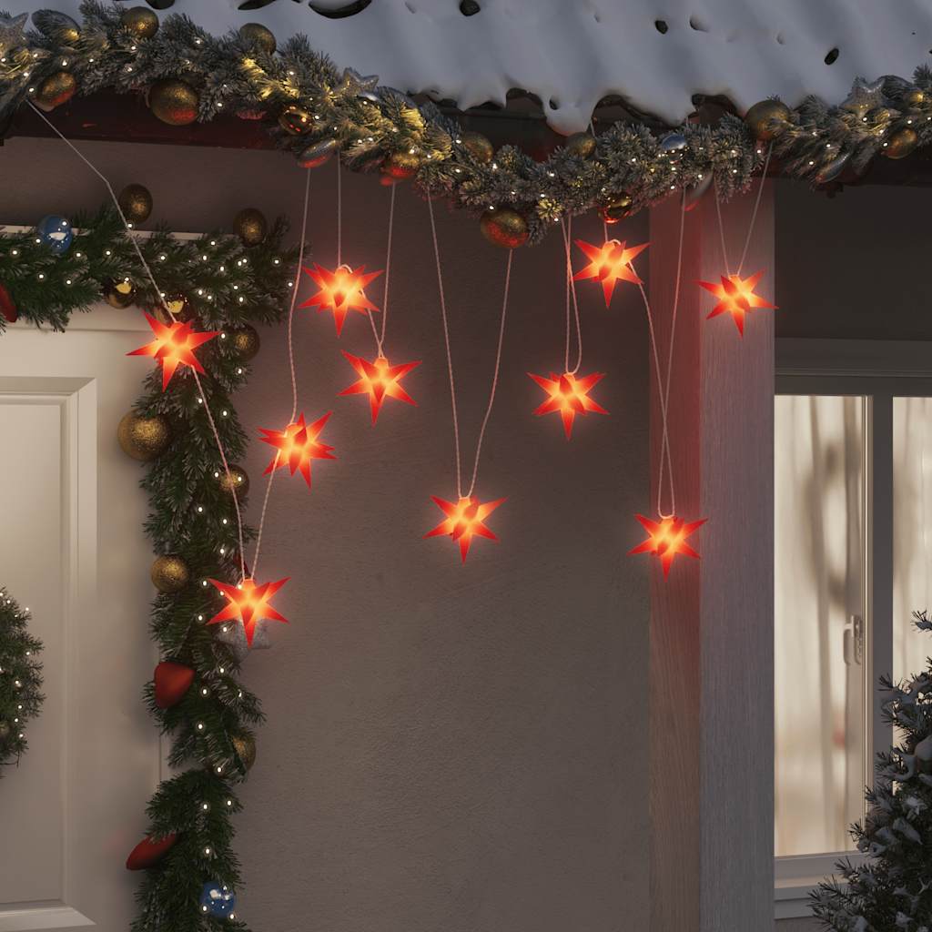 juledekoration med 10 LED'er 10 cm rød