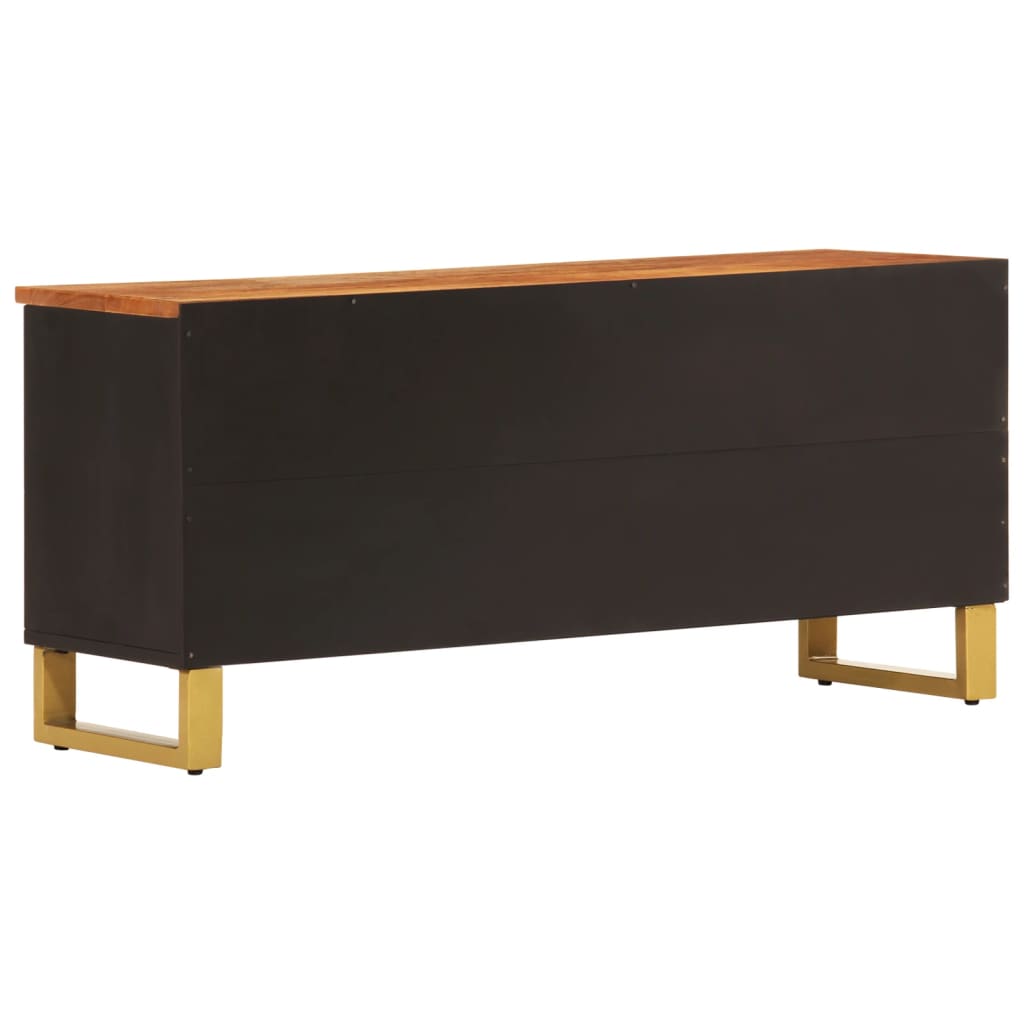 tv-bord 100x33,5x46 cm massivt mangotræ brun og sort