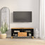 tv-bord 100x33,5x46 cm massivt mangotræ brun og sort