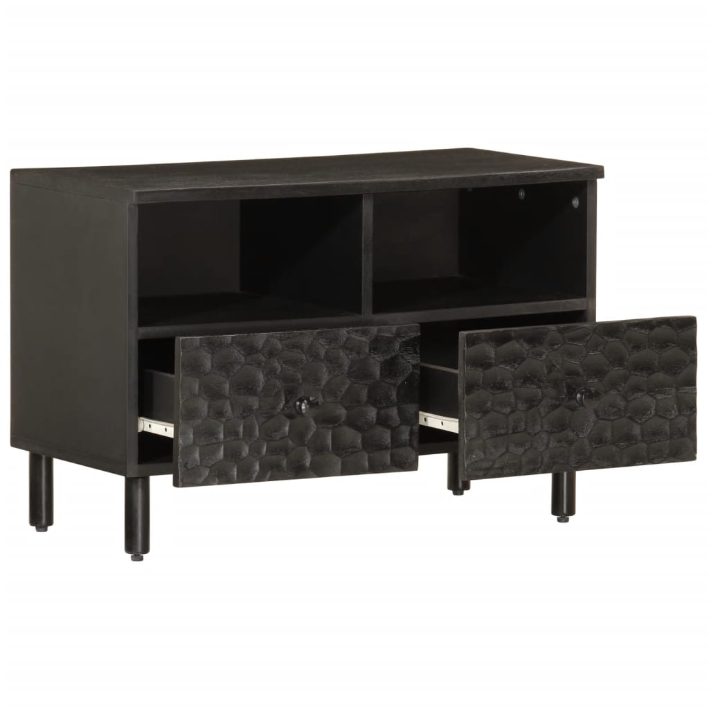 tv-bord 70x33x46 cm massivt mangotræ sort