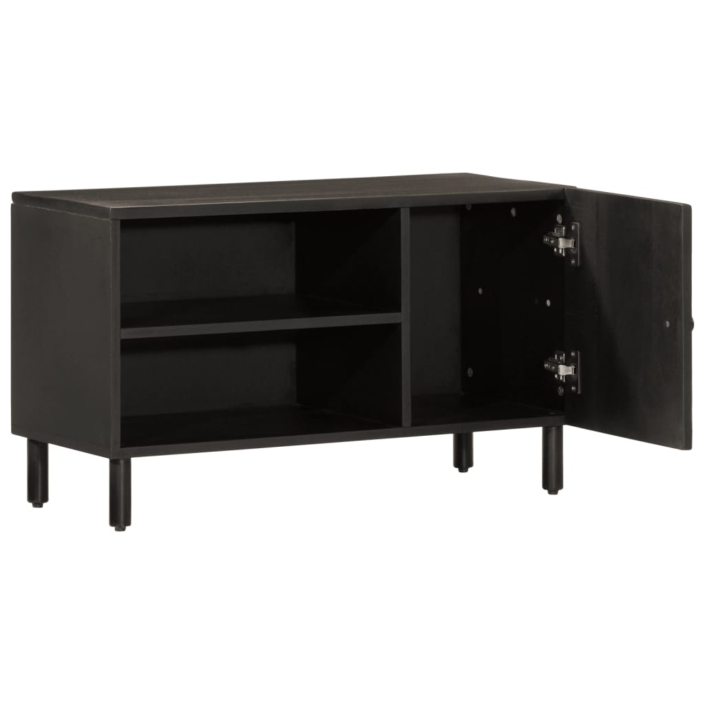 tv-bord 80x31x46 cm massivt mangotræ sort