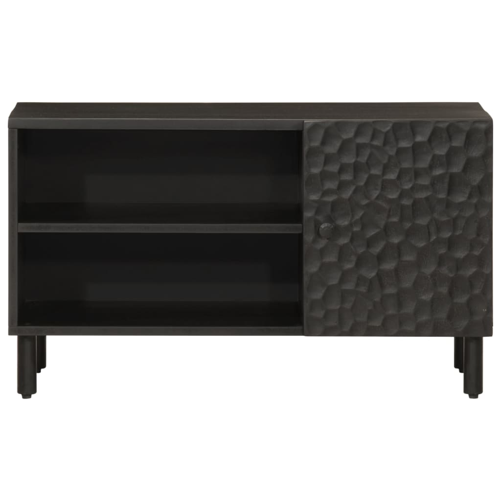 tv-bord 80x31x46 cm massivt mangotræ sort