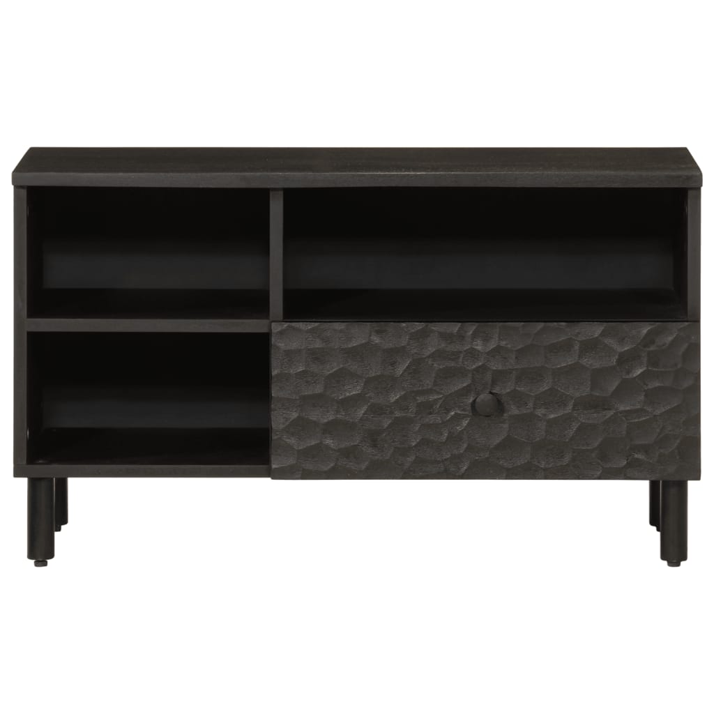 tv-bord 80x33x46 cm massivt mangotræ sort