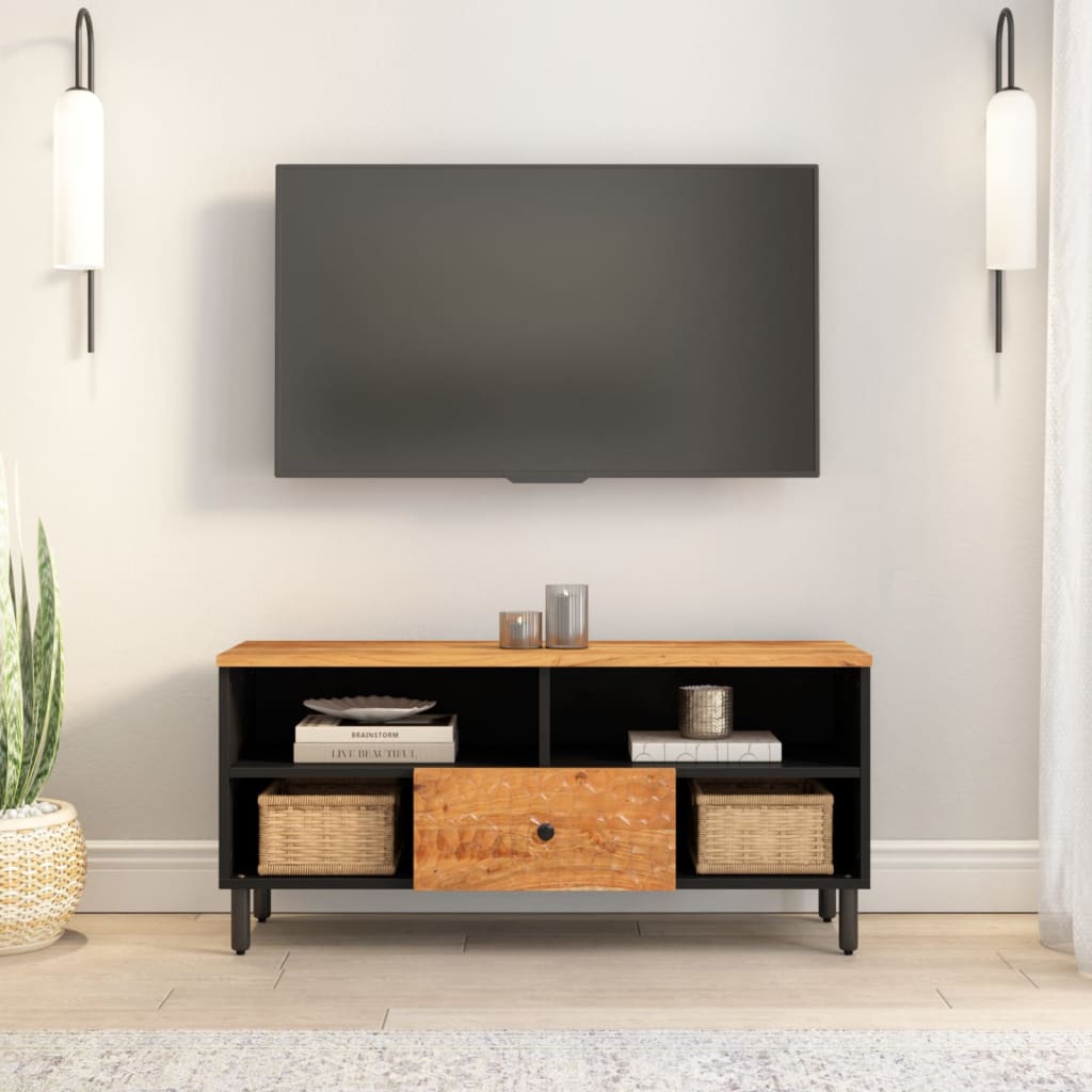 tv-bord 100x33x46 cm massivt akacietræ