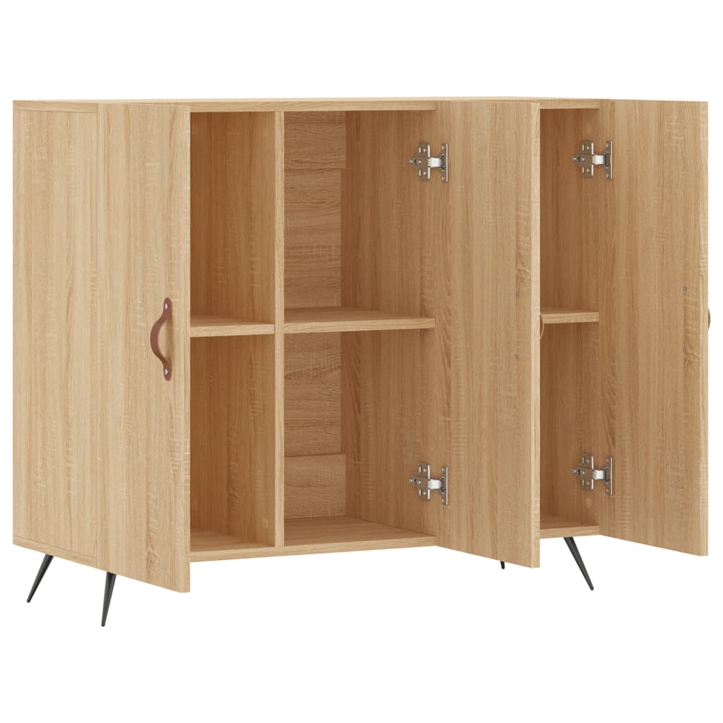 skab 90x34x80 cm konstrueret træ røget egetræsfarve