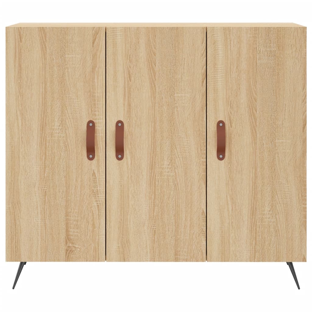 skab 90x34x80 cm konstrueret træ røget egetræsfarve