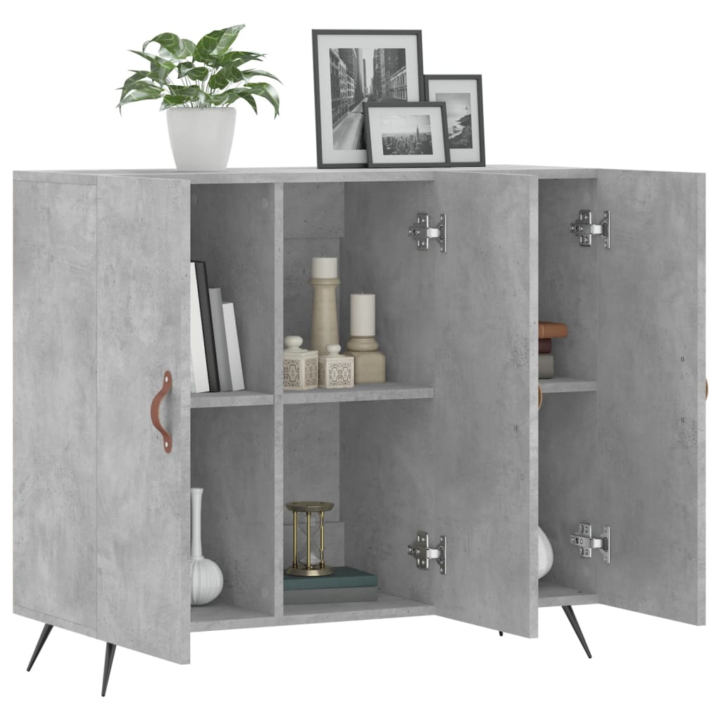 skab 90x34x80 cm konstrueret træ betongrå