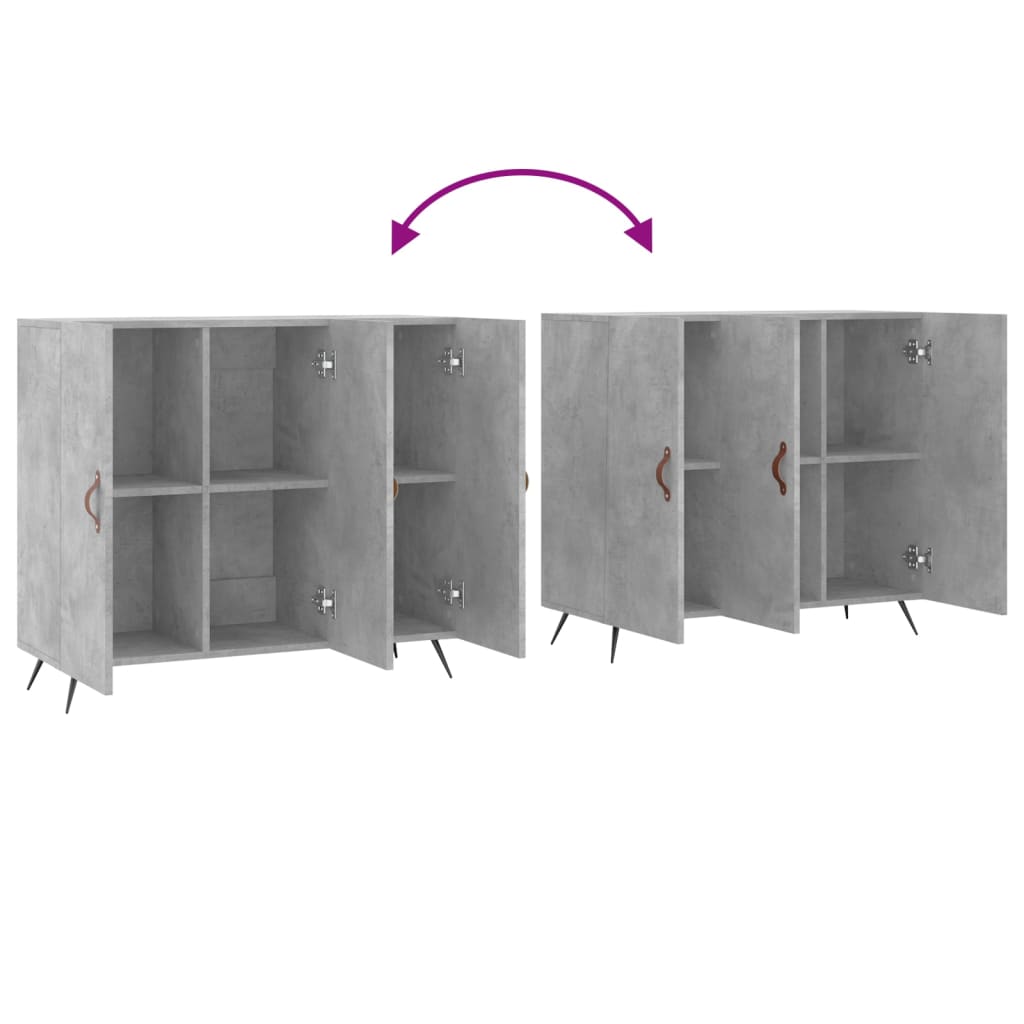 skab 90x34x80 cm konstrueret træ betongrå