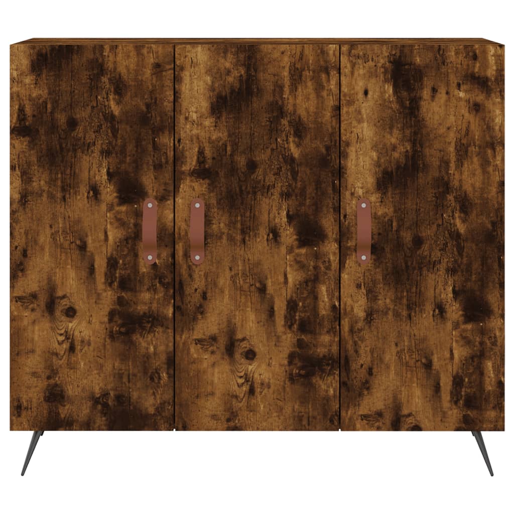 skab 90x34x80 cm konstrueret træ røget egetræsfarve