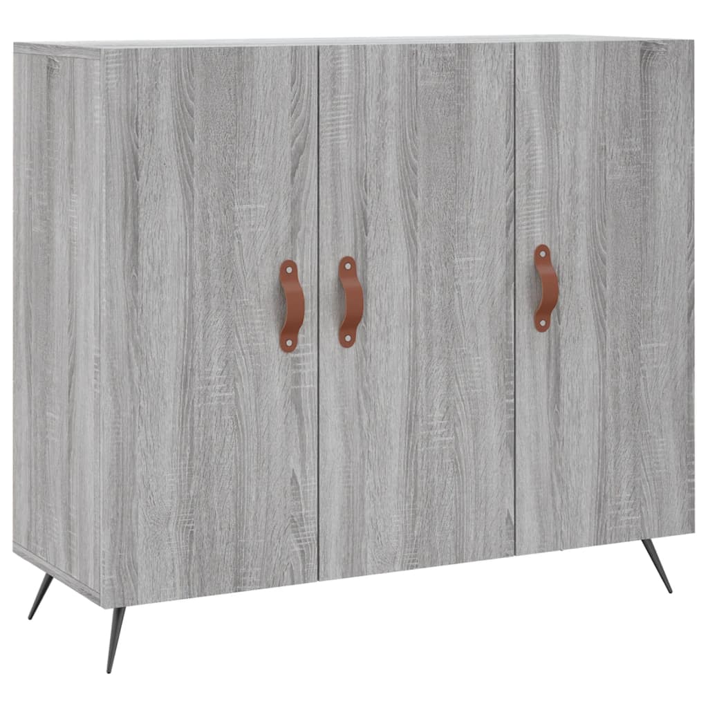 skab 90x34x80 cm konstrueret træ grå sonoma-eg