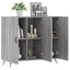 skab 90x34x80 cm konstrueret træ grå sonoma-eg