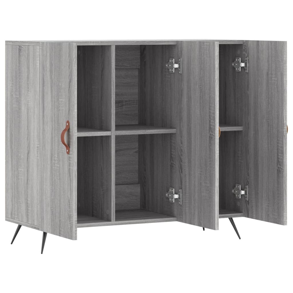 skab 90x34x80 cm konstrueret træ grå sonoma-eg