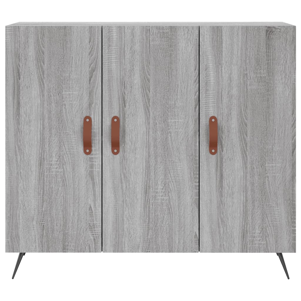 skab 90x34x80 cm konstrueret træ grå sonoma-eg