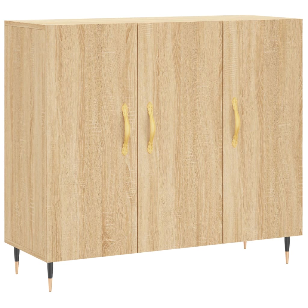 skab 90x34x80 cm konstrueret træ røget egetræsfarve