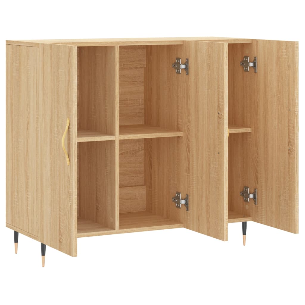 skab 90x34x80 cm konstrueret træ røget egetræsfarve