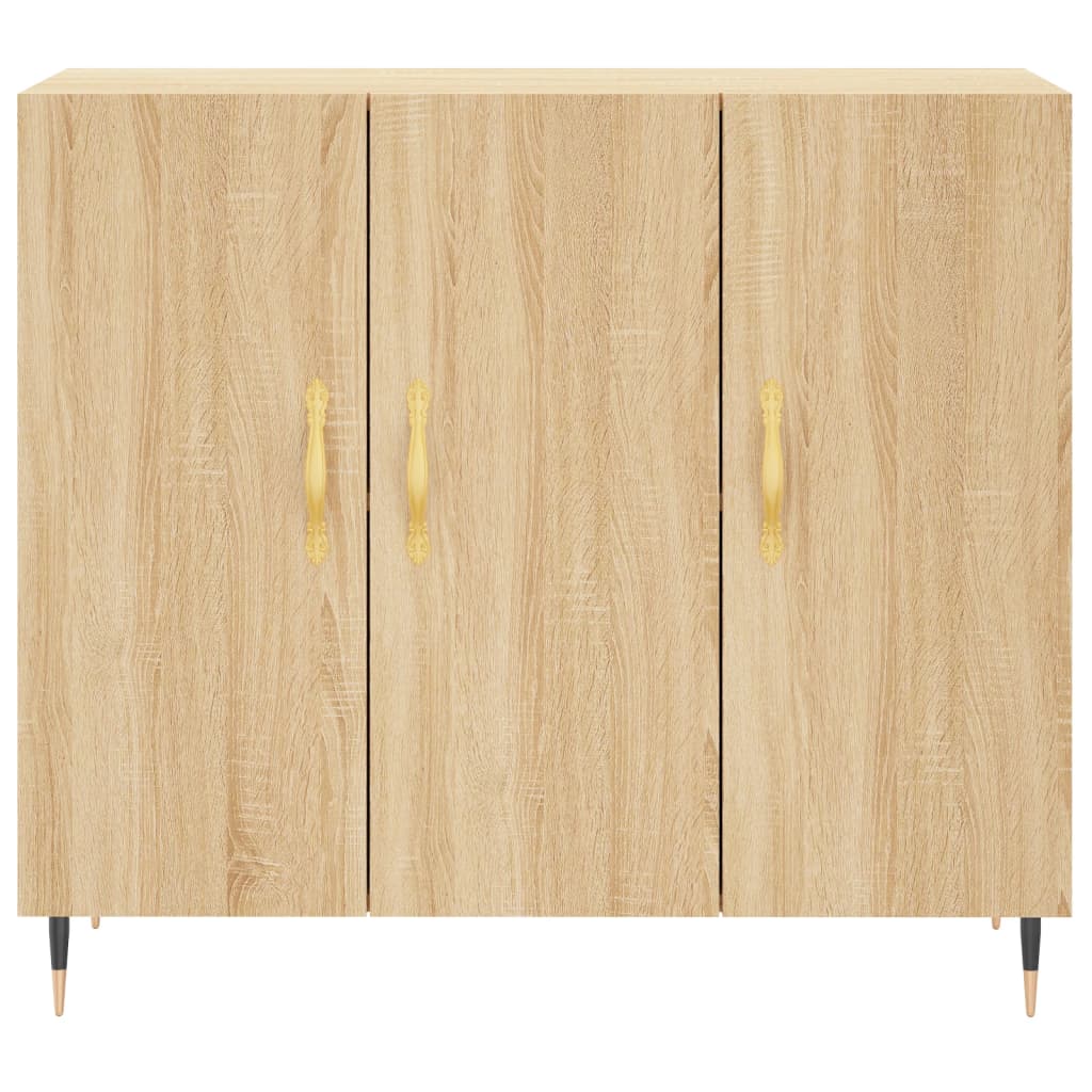 skab 90x34x80 cm konstrueret træ røget egetræsfarve