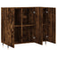 skab 90x34x80 cm konstrueret træ røget egetræsfarve