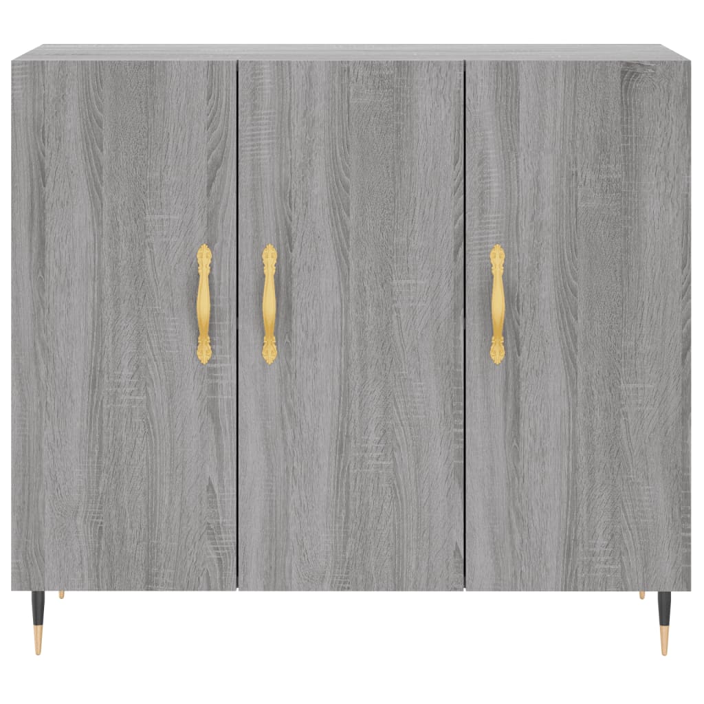 skab 90x34x80 cm konstrueret træ grå sonoma-eg