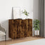skab 90x34x80 cm konstrueret træ røget egetræsfarve