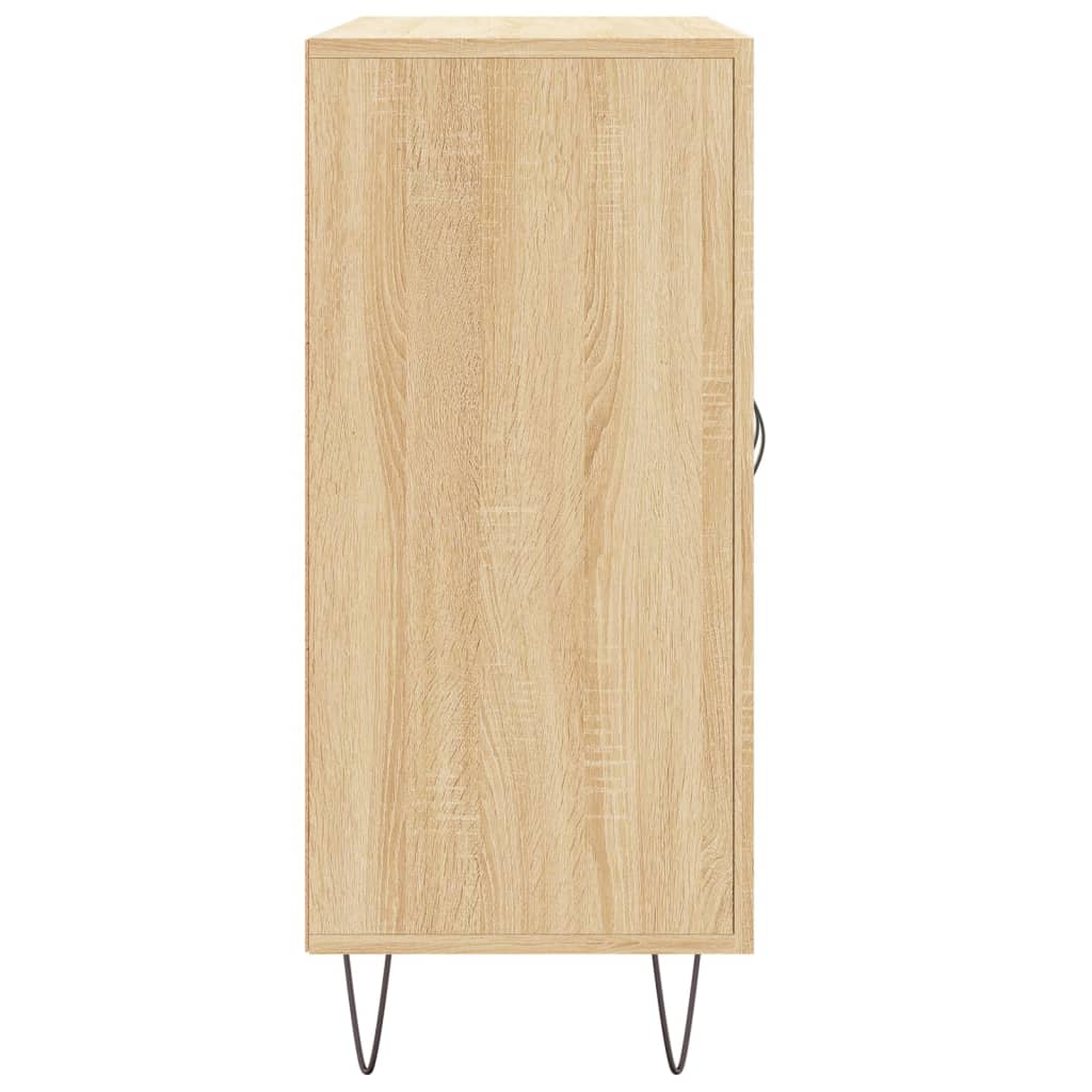 skab 90x34x80 cm konstrueret træ røget egetræsfarve