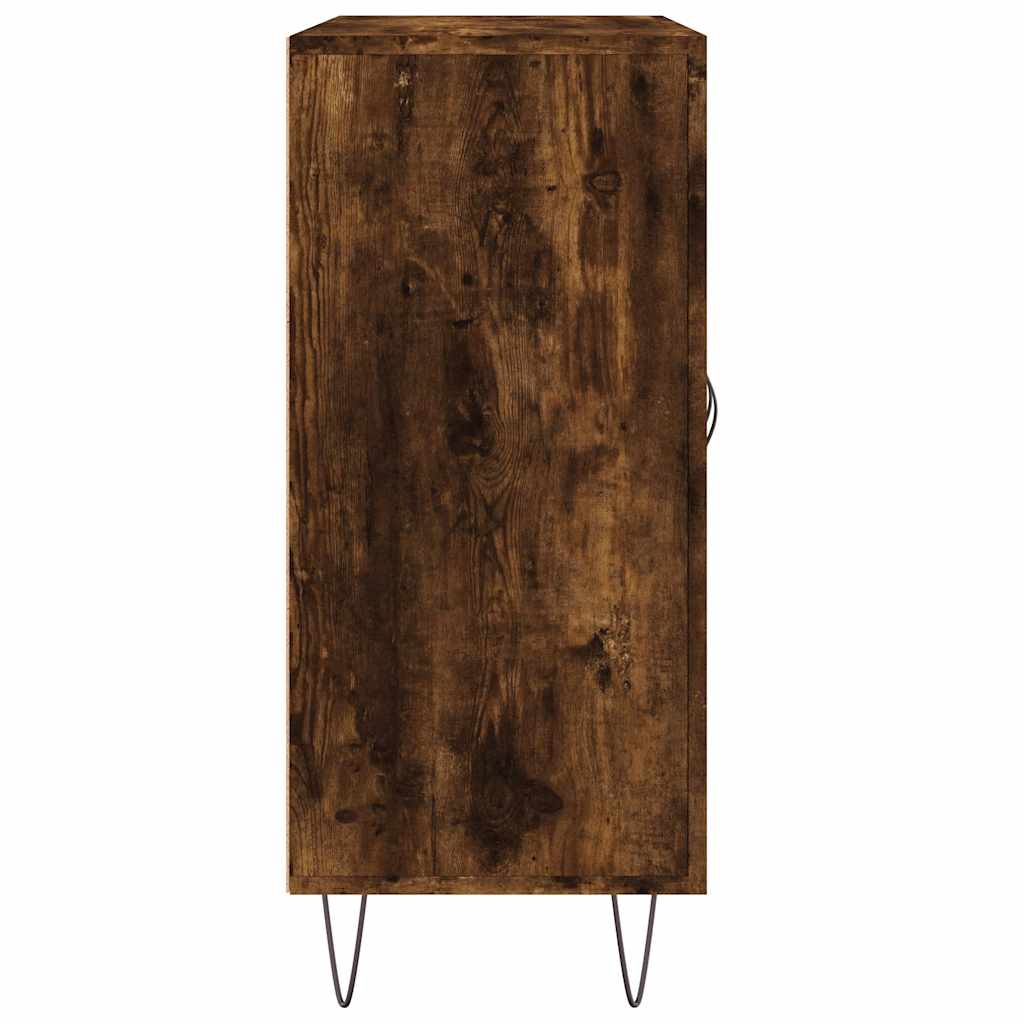 skab 90x34x80 cm konstrueret træ røget egetræsfarve