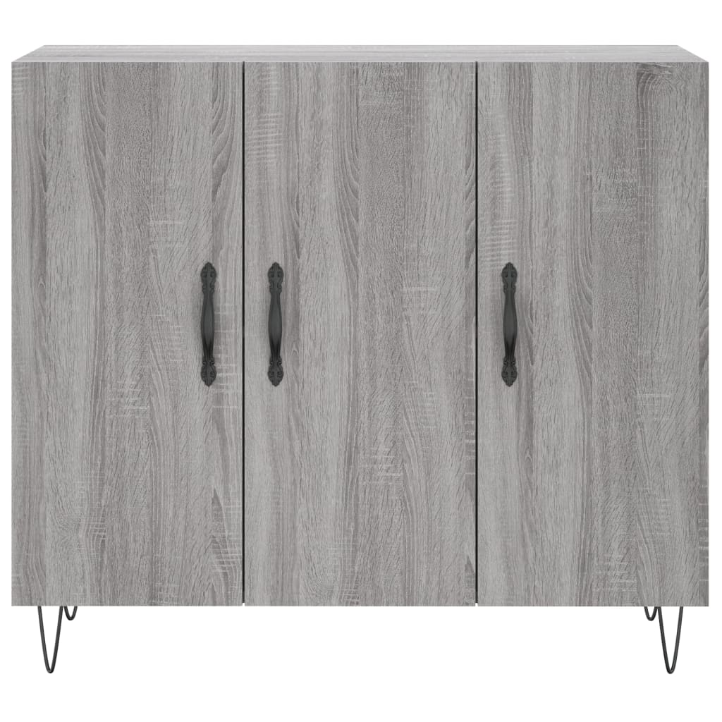 skab 90x34x80 cm konstrueret træ grå sonoma-eg