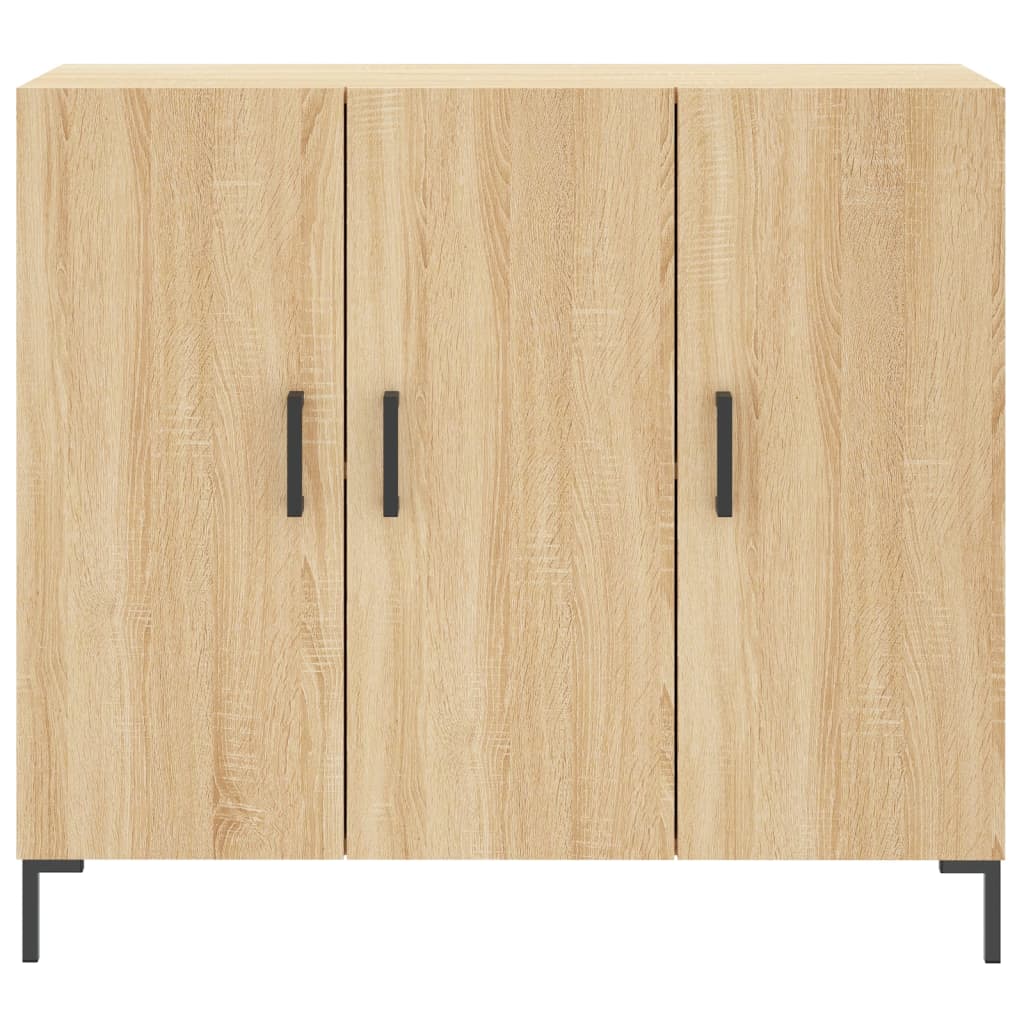 skab 90x34x80 cm konstrueret træ røget egetræsfarve