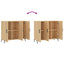 skab 90x34x80 cm konstrueret træ røget egetræsfarve