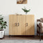 skab 90x34x80 cm konstrueret træ røget egetræsfarve