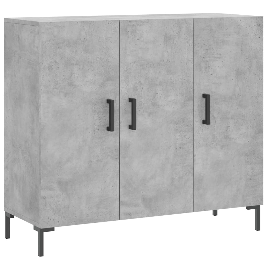 skab 90x34x80 cm konstrueret træ betongrå