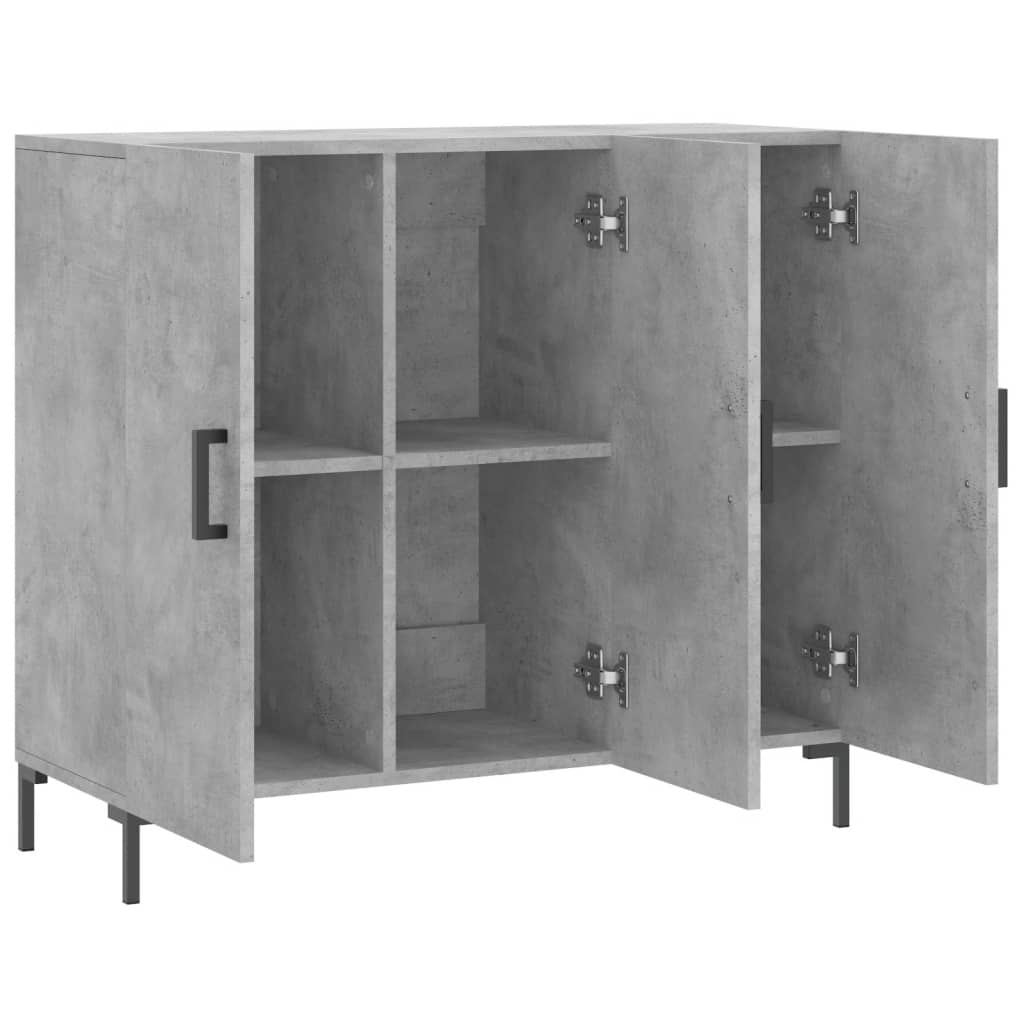 skab 90x34x80 cm konstrueret træ betongrå