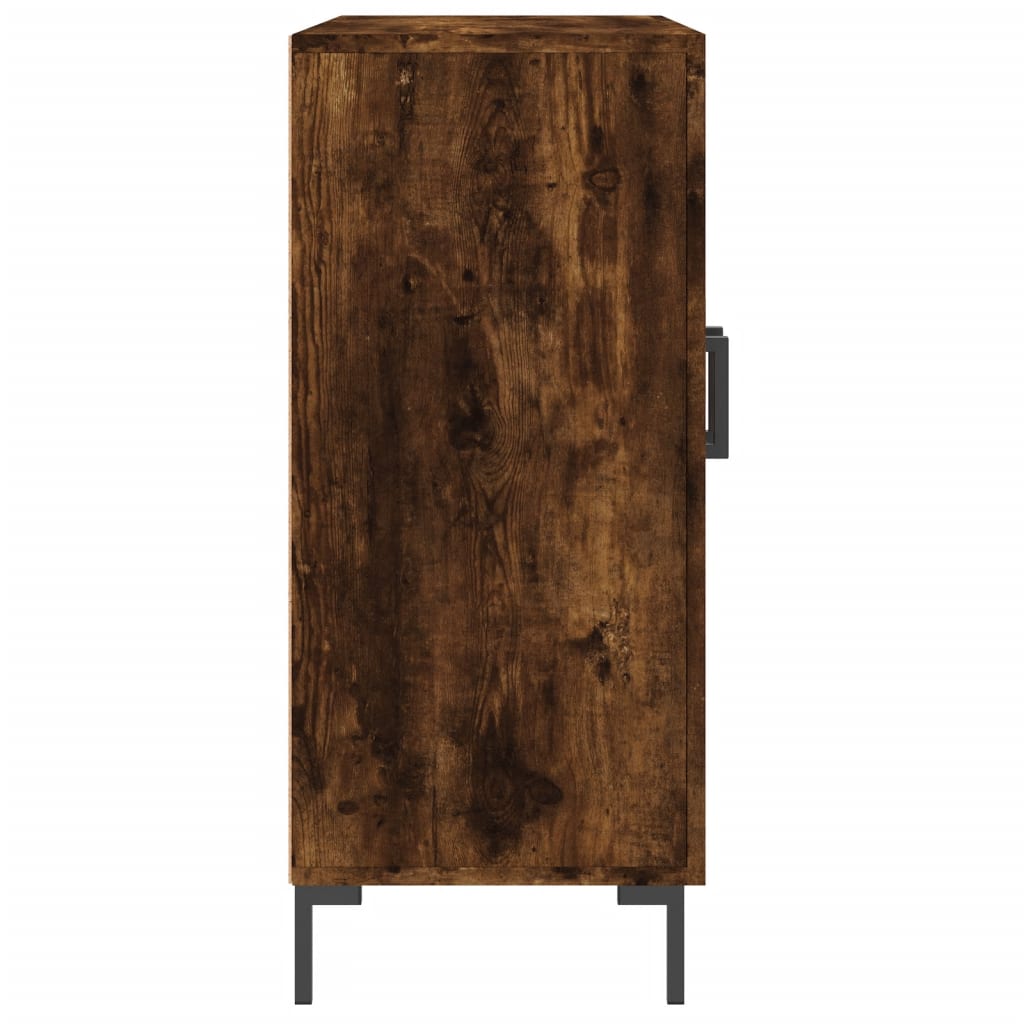 skab 90x34x80 cm konstrueret træ røget egetræsfarve