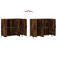 skab 90x34x80 cm konstrueret træ røget egetræsfarve