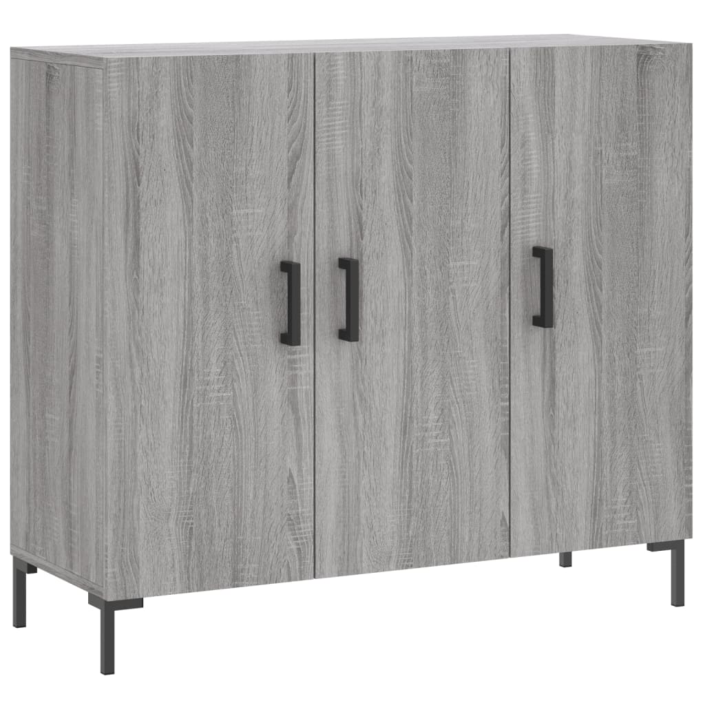 skab 90x34x80 cm konstrueret træ grå sonoma-eg