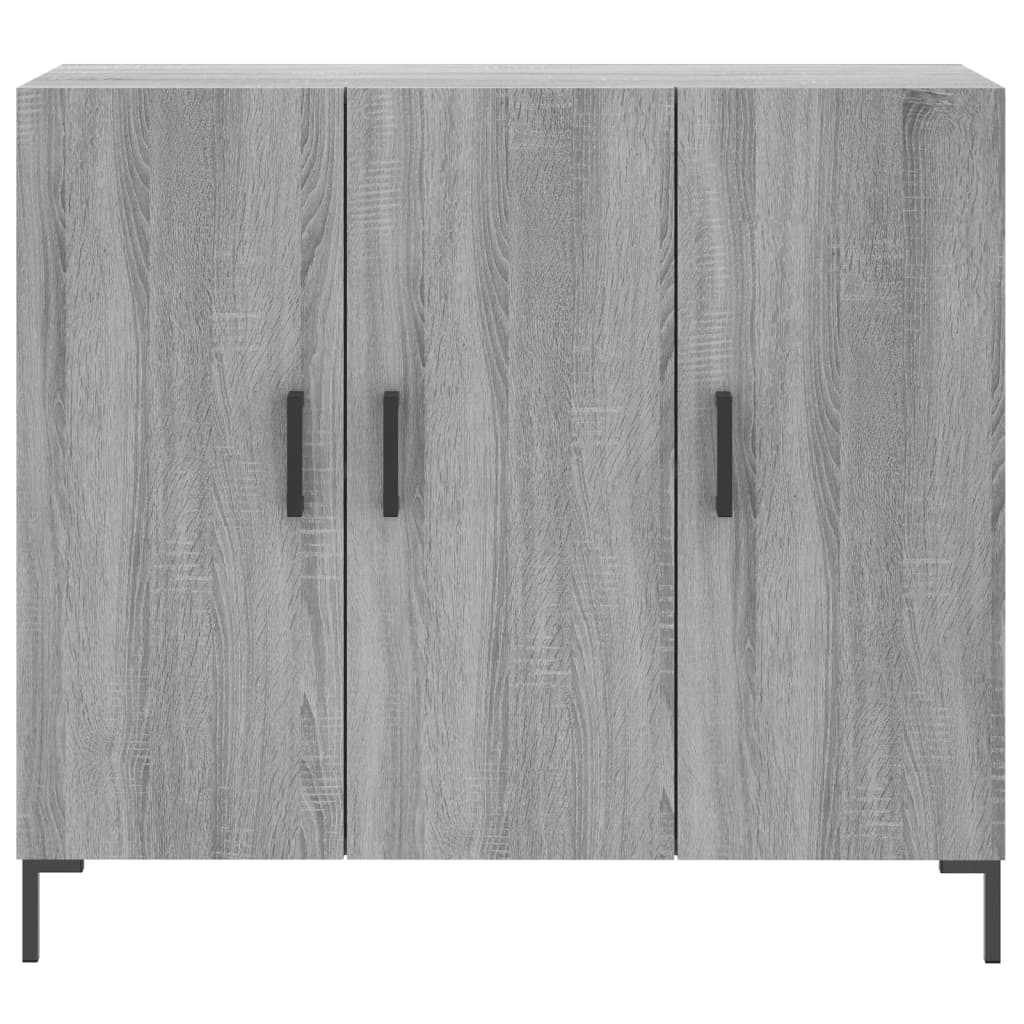skab 90x34x80 cm konstrueret træ grå sonoma-eg