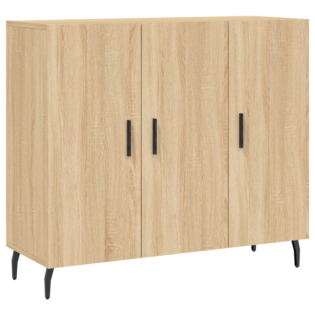 skab 90x34x80 cm konstrueret træ røget egetræsfarve