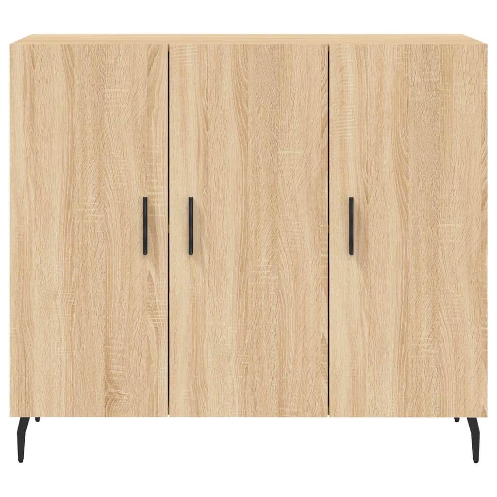 skab 90x34x80 cm konstrueret træ røget egetræsfarve