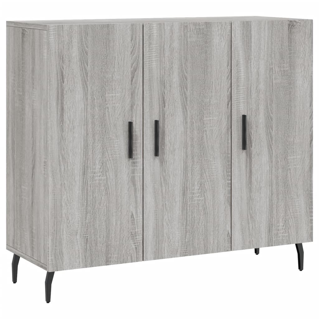 skab 90x34x80 cm konstrueret træ grå sonoma-eg