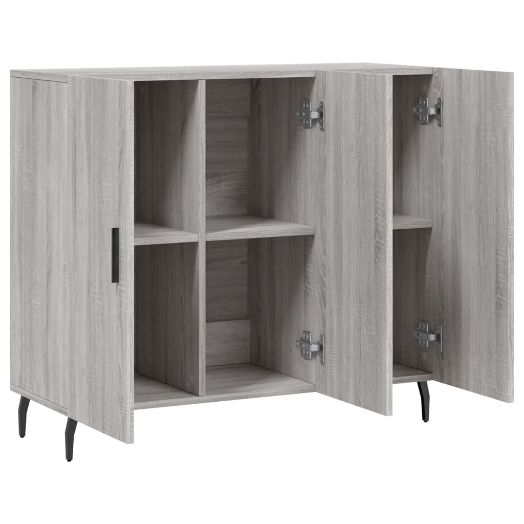 skab 90x34x80 cm konstrueret træ grå sonoma-eg