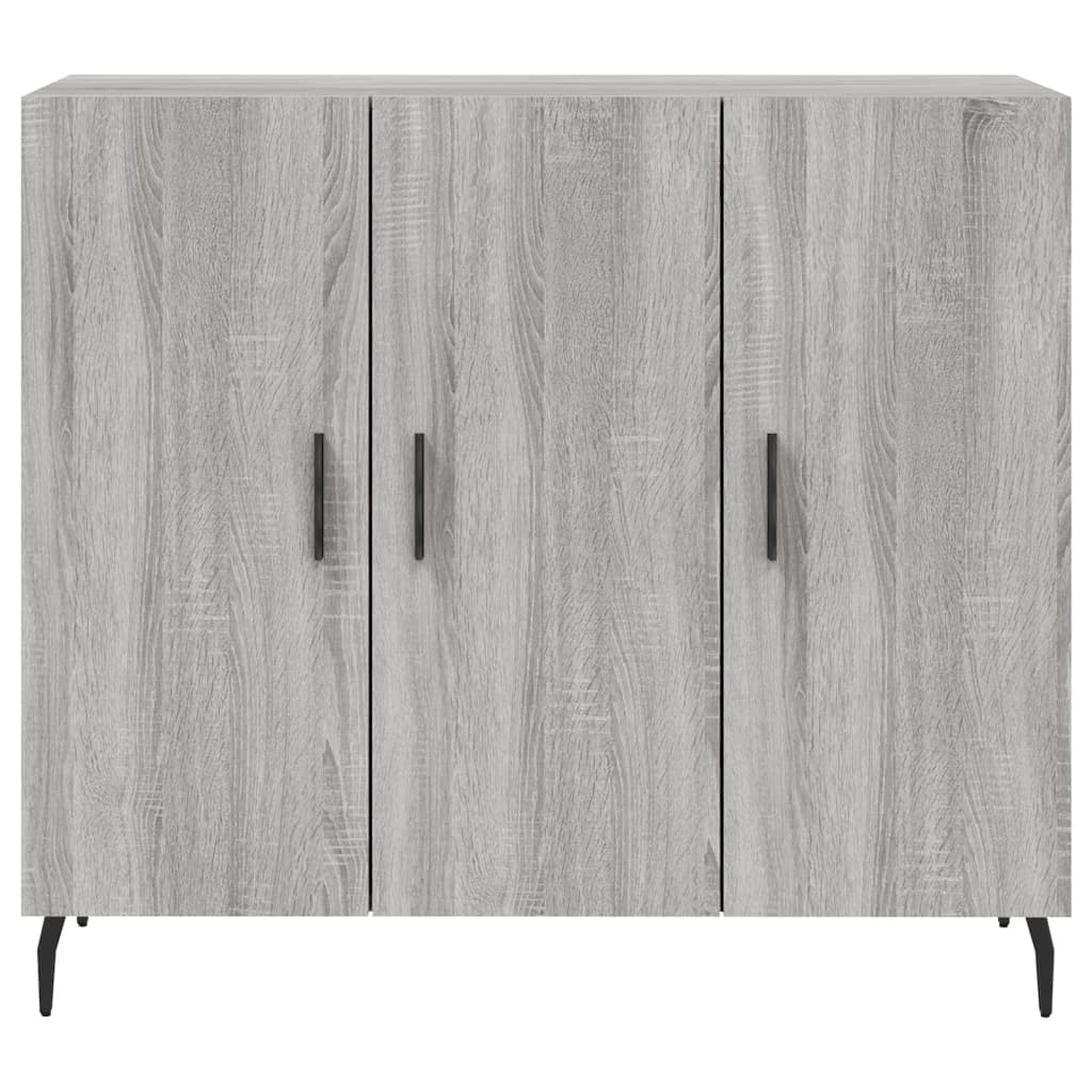 skab 90x34x80 cm konstrueret træ grå sonoma-eg