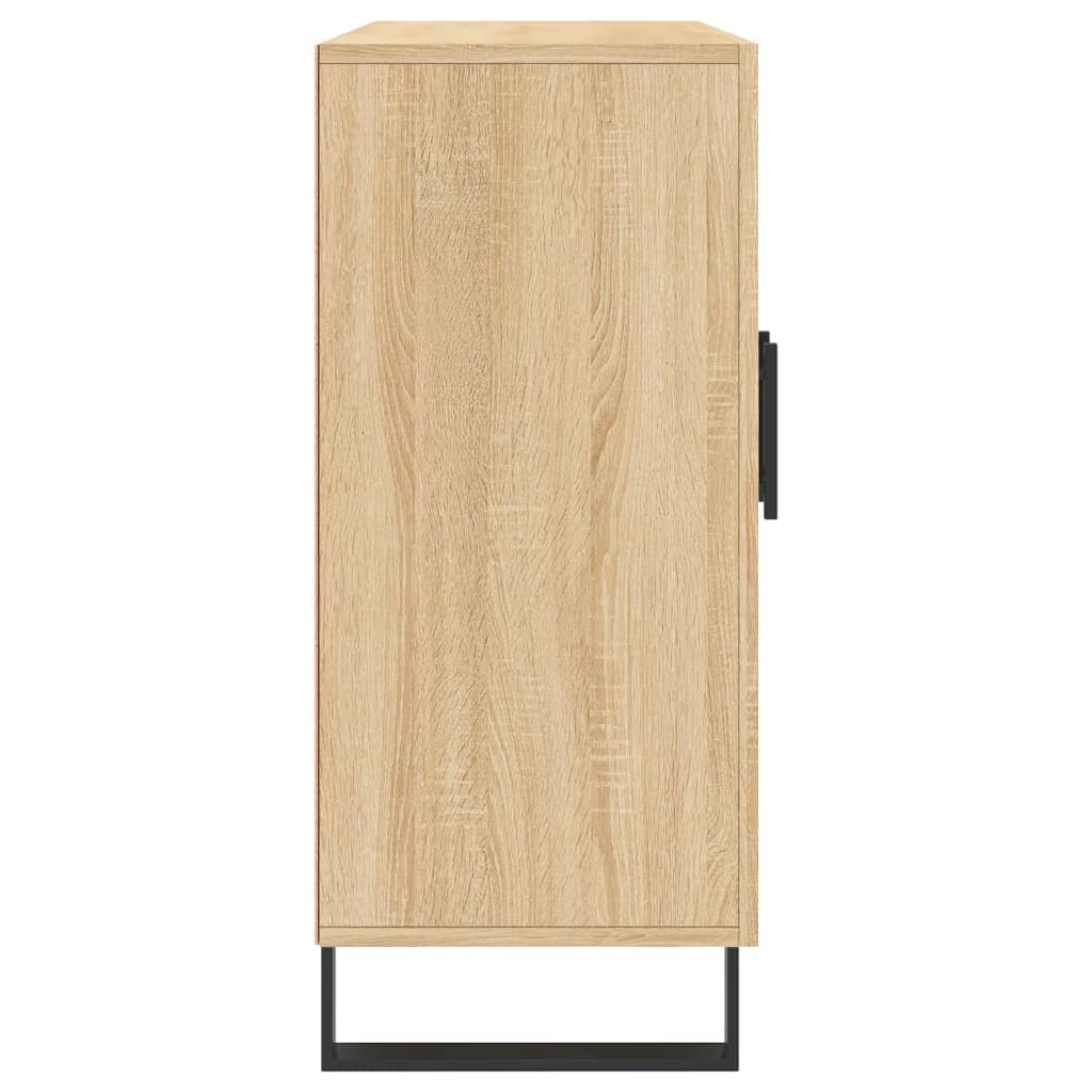 skab 90x34x80 cm konstrueret træ røget egetræsfarve
